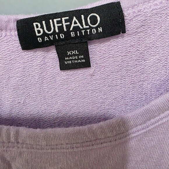 Buffalo David Bitton XXL Lavender Dolman Sleeve T-Shirt Loose Fit Cozy Tee - Picture 3 of 7
